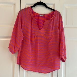 Orange and pink print Ellie Kai blouse